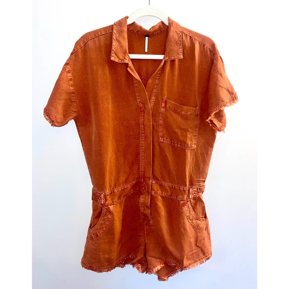 Young fabulous & broke Felix raw edge romper cute orange medium 0003 - Picture 3 of 11